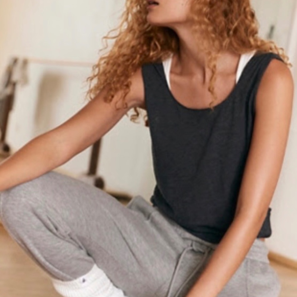 NWT Free People Back to Back Tank Black Size Small